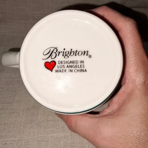 Brighton Mug Gemstone Enamel Design White Teal Coffee Cup - Picture 8 of 8